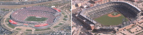 Mile High Stadium Broncos and Coors Field Rockies